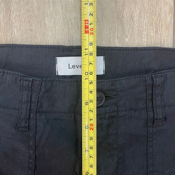 Level 99 Linen Blend Utility Cargo Pants Black Size 27 Ankle Zip Stretch Women’s - Picture 7 of 11